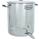 Brewmaster 14 Gallon Brew Kettle | Stainless Steel | Two Welded Couplers | Ball Valve Included | Silicone Handle Grips | Volume Markers