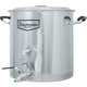 Brewmaster 8.5 Gallon Brew Kettle | Stainless Steel | Two Welded Couplers | Ball Valve Included | Silicone Handle Grips | Volume Markers