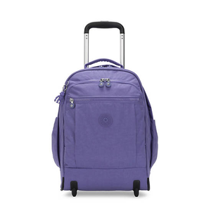 purple backpack with wheels