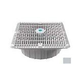 AquaStar 12"X12" Square Wave Suction Outlet and Deep Frame  & Vented Riser Ring | Light Gray | WAV12WR103A