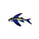 Ceramic Mosaic Flying Fish-C Reverse | 12" x 7" | FF47R