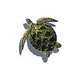 Porcelain Mosaic Sea Turtle Green | 24" x 28" with Shadow | PORC-GT3-24/SH