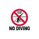 Inlays Depth Marker 6x6 Frost Proof Tile | NO DIVING Smooth | C611500