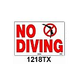 No Diving Sign with Image 12inches x 18inches | 1218TX