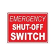National Stock Sign 9"x12" Sign Safety Emergency Shut Off | SW-40