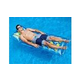 Swimline 76" 18 Pocket Suntanner French Pool Mattress | Blue/Yellow | 9035