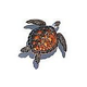 Porcelain Mosaic Sea Turtle Brown | 26"x26" with Shadow | PORC-BT10-24/SH