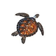 Porcelain Mosaic Sea Turtle Brown | 10"x10" | PORC-BT10-10
