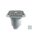 AquaStar 16" Square Grate with Double Deep Sump Bucket | with 4" Socket (VGB Series) | Light Gray | 1216103D