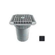 AquaStar 16" Square Grate with Double Deep Sump Bucket | with 6" Socket (VGB Series) | Black | 1216102F