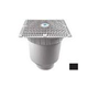 AquaStar 12"x12" Square Wave Grate  & Vented Riser Ring with Double Deep Sump Bucket with 4" Socket (VGB Series) | Black | WAV12WR102D