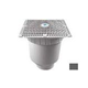 AquaStar 12"x12" Square Wave Grate  & Vented Riser Ring with Double Deep Sump Bucket with 4" Socket (VGB Series) | Dark Gray | WAV12WR105D