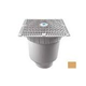 AquaStar 12"x12" Square Wave Grate  & Vented Riser Ring with Double Deep Sump Bucket with 4" Socket (VGB Series) | Tan | WAV12WR108D