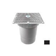 AquaStar 12"x12" Square Wave Grate  & Vented Riser Ring with Double Deep Sump Bucket with 6" Socket (VGB Series) | Black  | WAV12WR102F