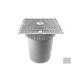 AquaStar 12"x12" Square Wave Grate  & Vented Riser Ring with Double Deep Sump Bucket with 6" Socket (VGB Series) | Light Gray | WAV12WR103F