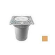 AquaStar 9" Square Sun Grate with Vented Riser Ring with Double Deep Sump Bucket with 6" Socket (VGB Series) Tan | SUN9WR108F