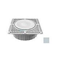 Aquastar 12" Square Sun Grate with Vented Riser Ring with Double Deep Mud Frame|Sump for Optional Secondary Drain (VGB Series) Light Gray | SUN12WR103A