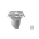 AquaStar 9" Square Star Anti-Entrapment Suction Outlet Cover with Vented Riser Ring with Double Deep Sump Bucket with 4" Spigot (VGB Series) Light Gray | P9103C