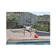 Inter-fab Traditional Style Basketball Game Set | 18" Offset Post | On Deck Anchor System | Earth Powder Coated Support Legs | SPS-BBAL 18 D-3C