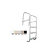 Saftron Commercial Cross Braced 4-Step Ladder | .25" Thickness 1.90" OD | 24"W x 79"H | Gray | CBL-324-4S-G