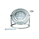 J&J Electronics PureWhite LED Underwater Fountain Luminaire | Base And Guard | 12V 10' Cord | LFF-F1W-12-WG-WB-10