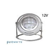 J&J Electronics PureWhite LED Underwater Fountain Luminaire | Base And Guard | 12V 30' Cord | LFF-F3W-12-WG-WB-30