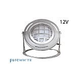 J&J Electronics PureWhite LED Underwater Fountain Luminaire | Base And Guard | 12V 50' Cord | LFF-F3W-12-WG-WB-50
