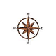 Artistry In Mosaics Eight Point Compass Brown Mosaic | 42" x 41" | CEIBROL