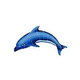 Artistry In Mosaics Dolphin Left Mosaic | Small - 18" x 30" | DOLBLULS