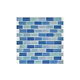 Artistry In Mosaics Crystal Iridescent Sky Blue Blend Glass Tile | 1x2 | GC82348B8
