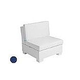 Ledge Lounger Signature Collection Sectional | Middle Piece White Base | Mediterranean Blue Standard Fabric Cushion | LL-SG-S-M-SET-W-STD-4652