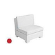 Ledge Lounger Signature Collection Sectional | Middle Piece White Base | Jockey Red Premium 1 Fabric Cushion | LL-SG-S-M-SET-W-P1-4603