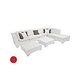 Ledge Lounger Signature Collection Sectional | 8 Piece L-Shape White Base | Jockey Red Premium 1 Fabric Cushion | LL-SG-S-8PLS-SET-W-P1-4603