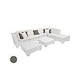 Ledge Lounger Signature Collection Sectional | 8 Piece L-Shape White Base | Charcoal Grey Standard Fabric Cushion | LL-SG-S-8PLS-SET-W-STD-4644