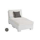 Ledge Lounger Signature Collection Sectional | 2 Piece Sun Chair White Base | Charcoal Grey Standard Fabric Cushion | LL-SG-S-2PSC-SET-W-STD-4644