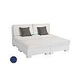 Ledge Lounger Signature Collection Sectional | 4 Piece Sun Chair White Base | Mediterranean Blue Standard Fabric Cushion | LL-SG-S-4PSC-SET-W-STD-4652