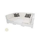 Ledge Lounger Signature Collection Sectional | 6 Piece U-Shape White Base | Oyster Standard Fabric Cushion | LL-SG-S-6PUS-SET-W-STD-4642