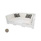 Ledge Lounger Signature Collection Sectional | 6 Piece U-Shape White Base | Taupe Standard Fabric Cushion | LL-SG-S-6PUS-SET-W-STD-4648