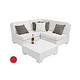 Ledge Lounger Signature Collection Sectional | 4 Piece Diamond White Base | Jockey Red Premium 1 Fabric Cushion | LL-SG-S-4PD-SET-W-P1-4603