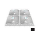 AquaStar 18" Square Mud Frame with Four 9" Square MoFlow Suction Outlet Cover | for 3/4" Deep Retrofits | Black | 18MFNF102