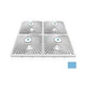 AquaStar 18" Square Mud Frame with Four 9" Square MoFlow Suction Outlet Cover | for 3/4" Deep Retrofits | Blue | 18MFNF104