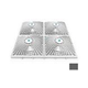 AquaStar 18" Square Mud Frame with Four 9" Square MoFlow Suction Outlet Cover | for 3/4" Deep Retrofits | Dark Gray | 18MFNF105