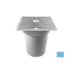AquaStar 12"x12" Square Wave Grate  & Vented Riser Ring with Double Deep Sump Bucket with 6" Socket (VGB Series) | Blue | WAV12WR104F