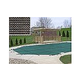 PoolTux 20-Year King99 Mesh Safety Cover | Left Step Rectangle 15' x 30' Tan | CSPTTMP15302