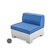 Ledge Lounger Affinity Collection Sectional | Middle Piece White Base | Charcoal Gray Standard Fabric Cushion | LL-AF-S-M-SET-W-STD-4644