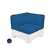 Ledge Lounger Affinity Collection Sectional | Corner Piece White Base | Mediterranean Blue Standard Fabric Cushion | LL-AF-S-C-SET-W-STD-4652