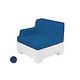 Ledge Lounger Affinity Collection Sectional | Right Armchair Piece White Base | Mediterranean Blue Standard Fabric Cushion | LL-AF-S-RA-SET-W-STD-4652