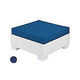 Ledge Lounger Affinity Collection Sectional | Ottoman Piece White Base | Mediterranean Blue Standard Fabric Cushion | LL-AF-S-O-SET-W-STD-4652