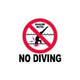 Inlays Depth Marker 6x6 Smooth Frost Proof Tile | NO DIVING Symbol | C611501