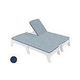 Ledge Lounger Mainstay Collection Outdoor Double Chaise Cushion | Standard Fabric Mediterranean Blue | LL-MS-DBC-C-STD-4652